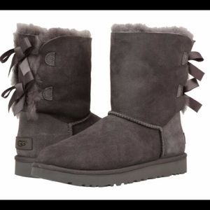 UGG Women’s Grey Bailey Bow Boots